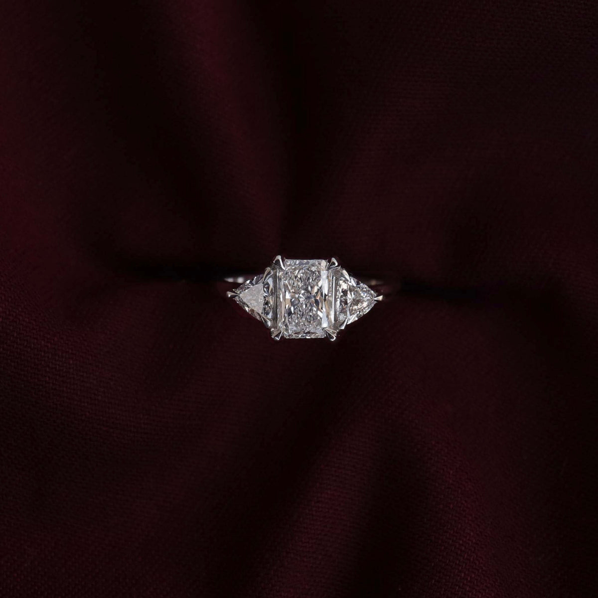 Oval Three Stone Lab Grown Diamond Engagement Ring