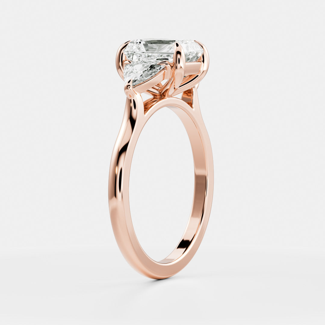 Oval Three Stone Lab Grown Diamond Engagement Ring