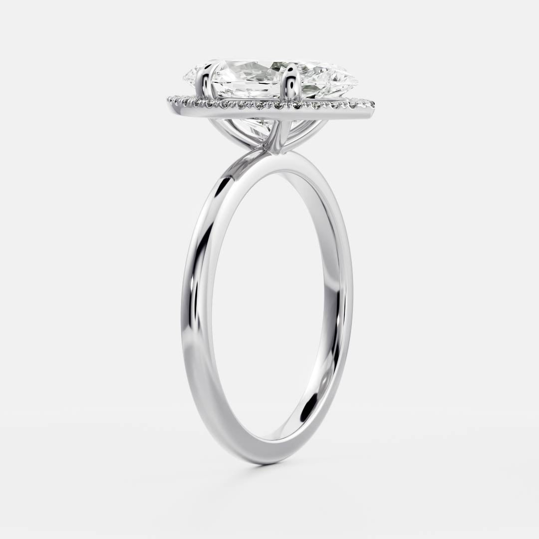 Oval Three Stone Lab Grown Diamond Engagement Ring