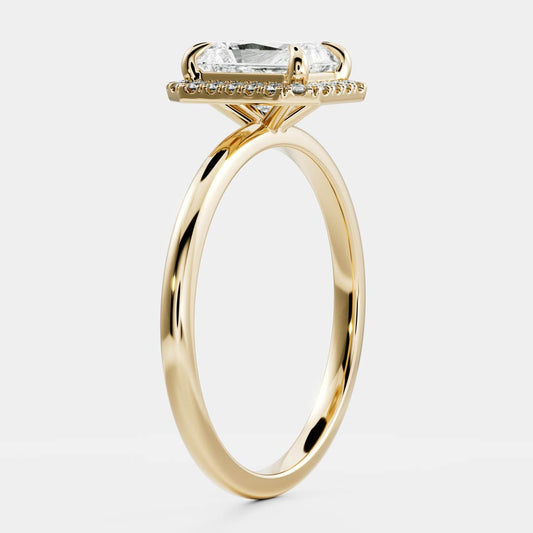 Oval Three Stone Lab Grown Diamond Engagement Ring