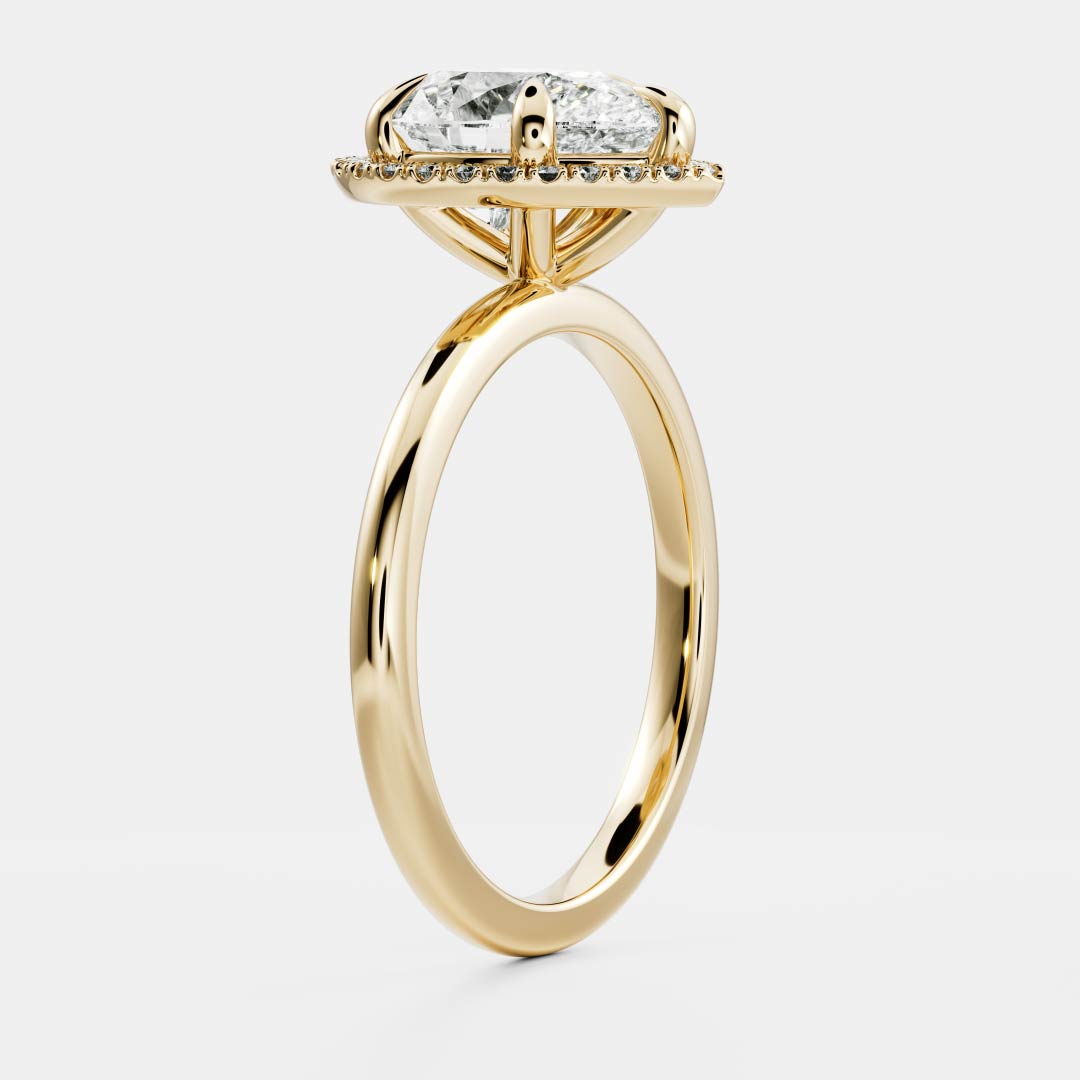 Oval Three Stone Lab Grown Diamond Engagement Ring