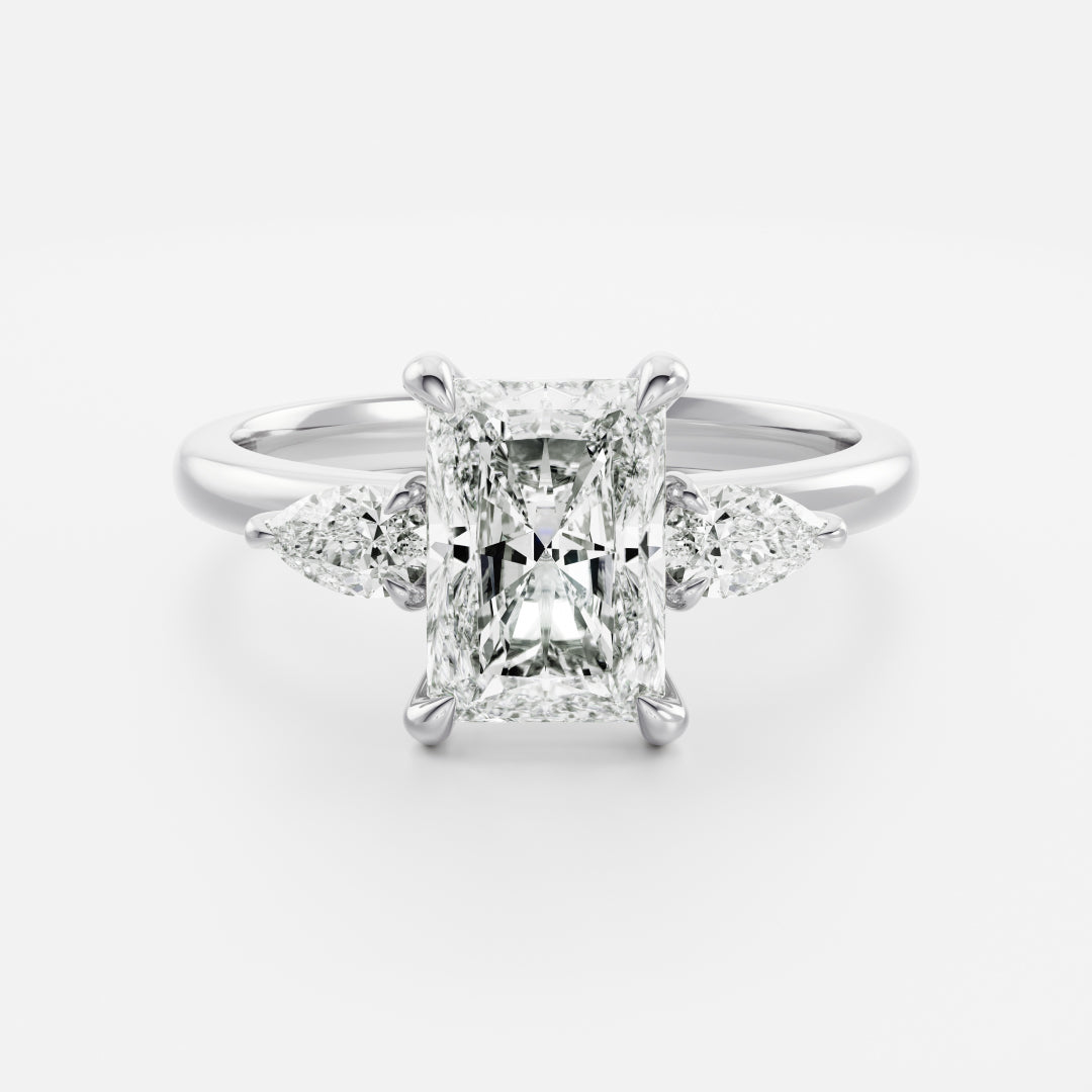 Oval Three Stone Lab Grown Diamond Engagement Ring