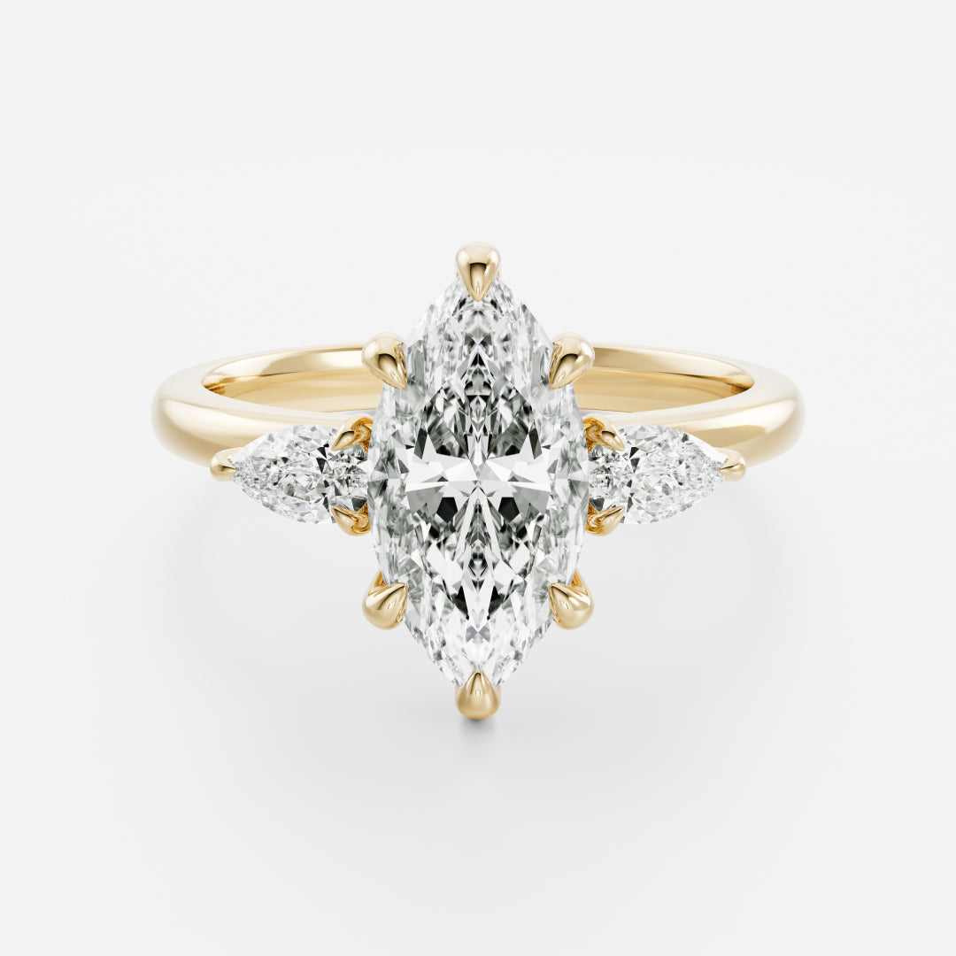 Oval Three Stone Lab Grown Diamond Engagement Ring