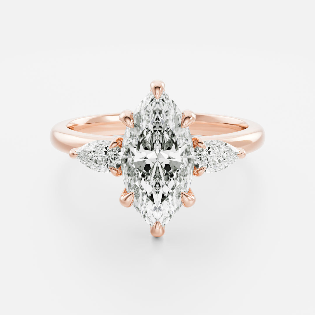 Oval Three Stone Lab Grown Diamond Engagement Ring