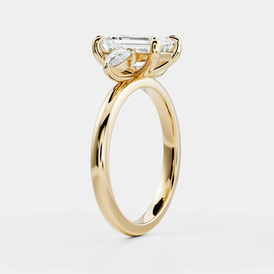 Oval Three Stone Lab Grown Diamond Engagement Ring