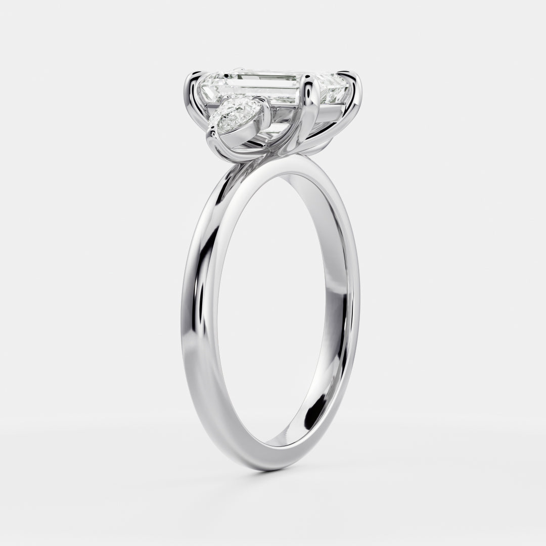 Oval Three Stone Lab Grown Diamond Engagement Ring