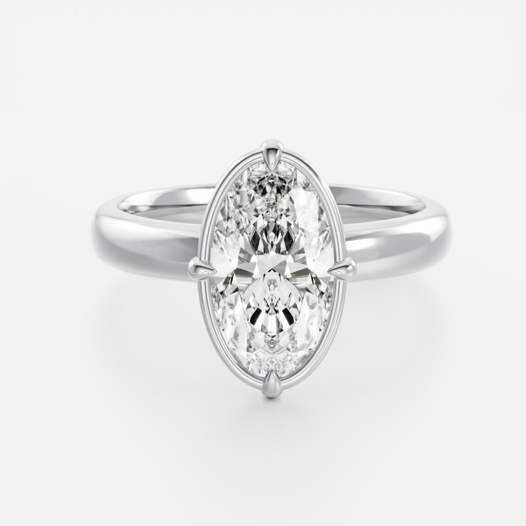 Oval Three Stone Lab Grown Diamond Engagement Ring