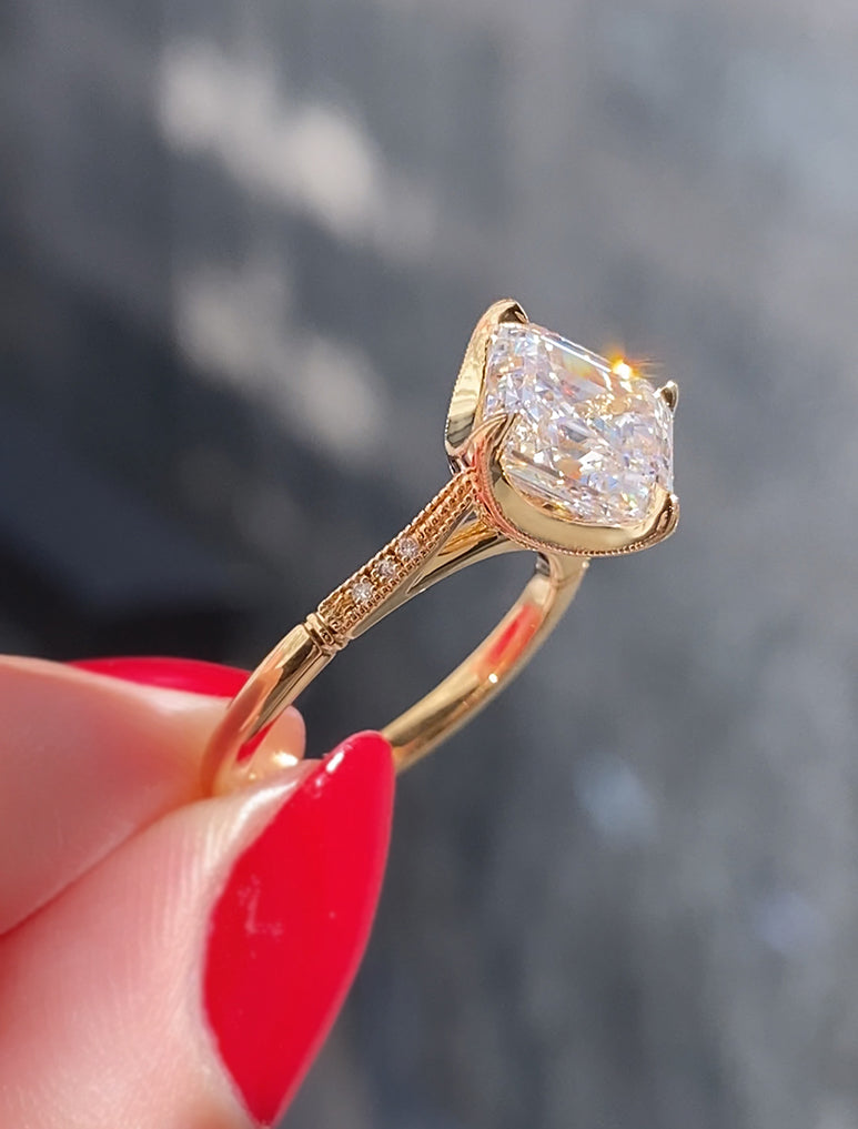 2 CT Round Three Stones Lab Grown Diamond Engagement Ring