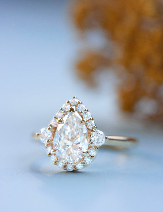 2 CT Round Three Stones Lab Grown Diamond Engagement Ring