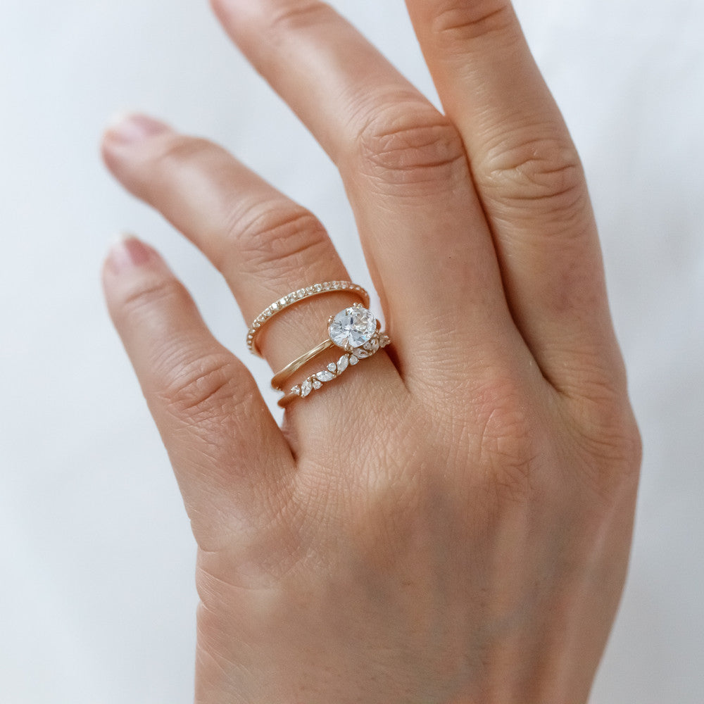 2 CT Round Three Stones Lab Grown Diamond Engagement Ring