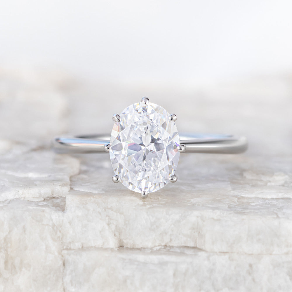 2 CT Round Three Stones Lab Grown Diamond Engagement Ring