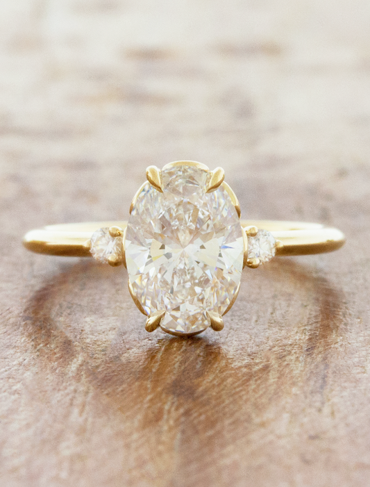 2 CT Round Three Stones Lab Grown Diamond Engagement Ring