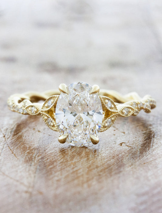 2 CT Round Three Stones Lab Grown Diamond Engagement Ring