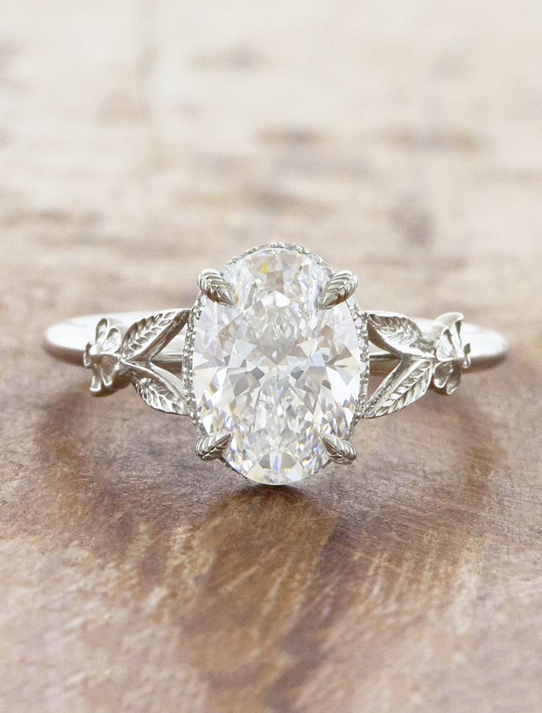 2 CT Round Three Stones Lab Grown Diamond Engagement Ring