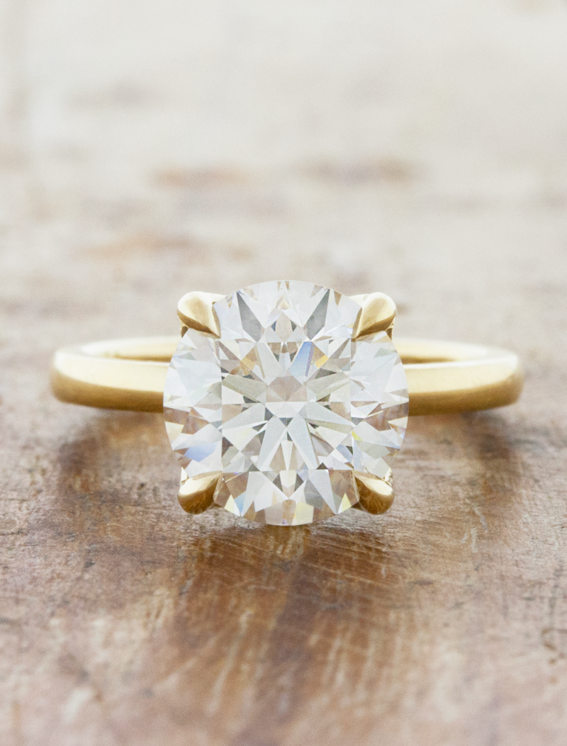 2 CT Round Three Stones Lab Grown Diamond Engagement Ring