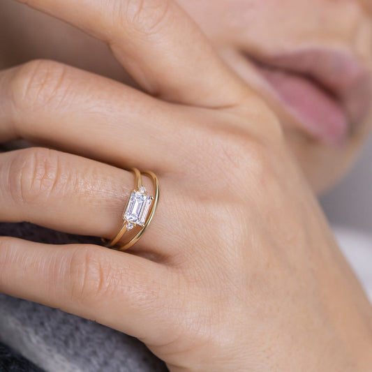 2 CT Round Three Stones Lab Grown Diamond Engagement Ring
