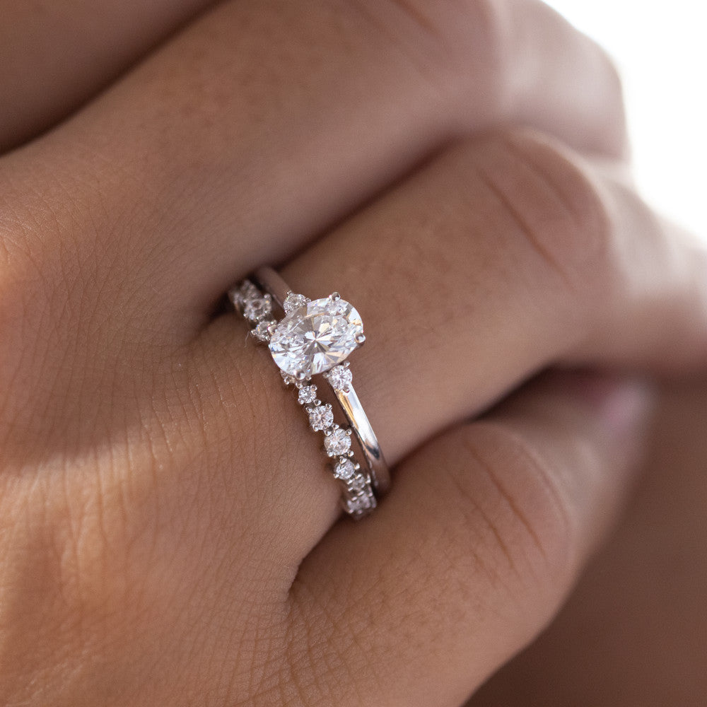 2 CT Round Three Stones Lab Grown Diamond Engagement Ring