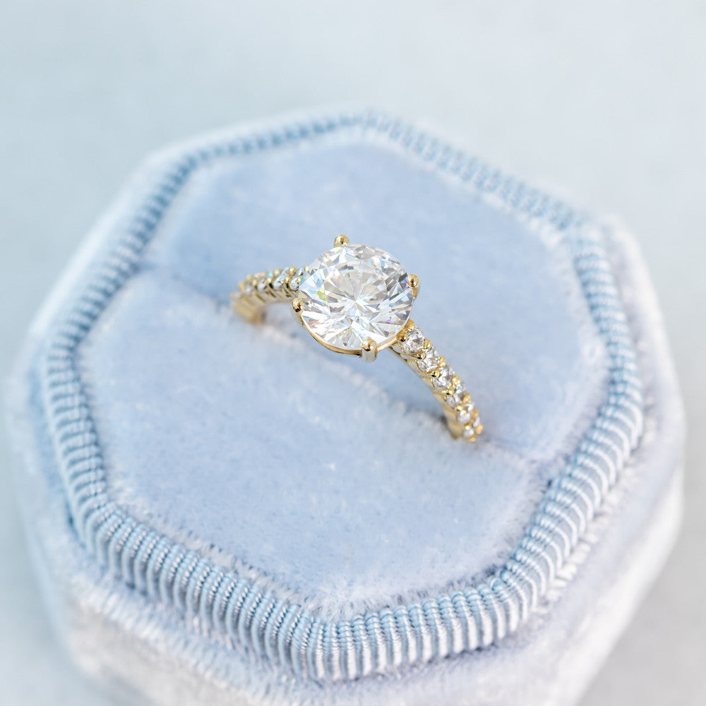2 CT Round Three Stones Lab Grown Diamond Engagement Ring