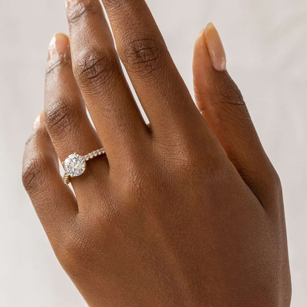 2 CT Round Three Stones Lab Grown Diamond Engagement Ring