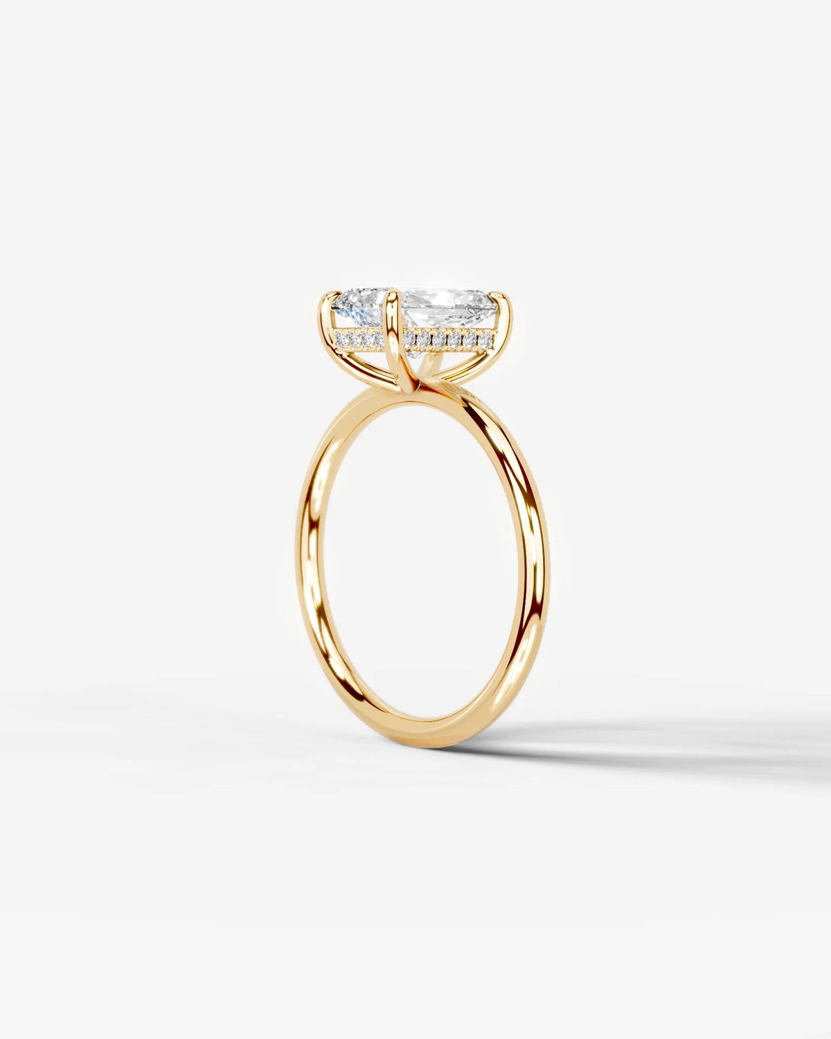 Radiant Hidden Halo Lab Grown Diamond Engagement Ring