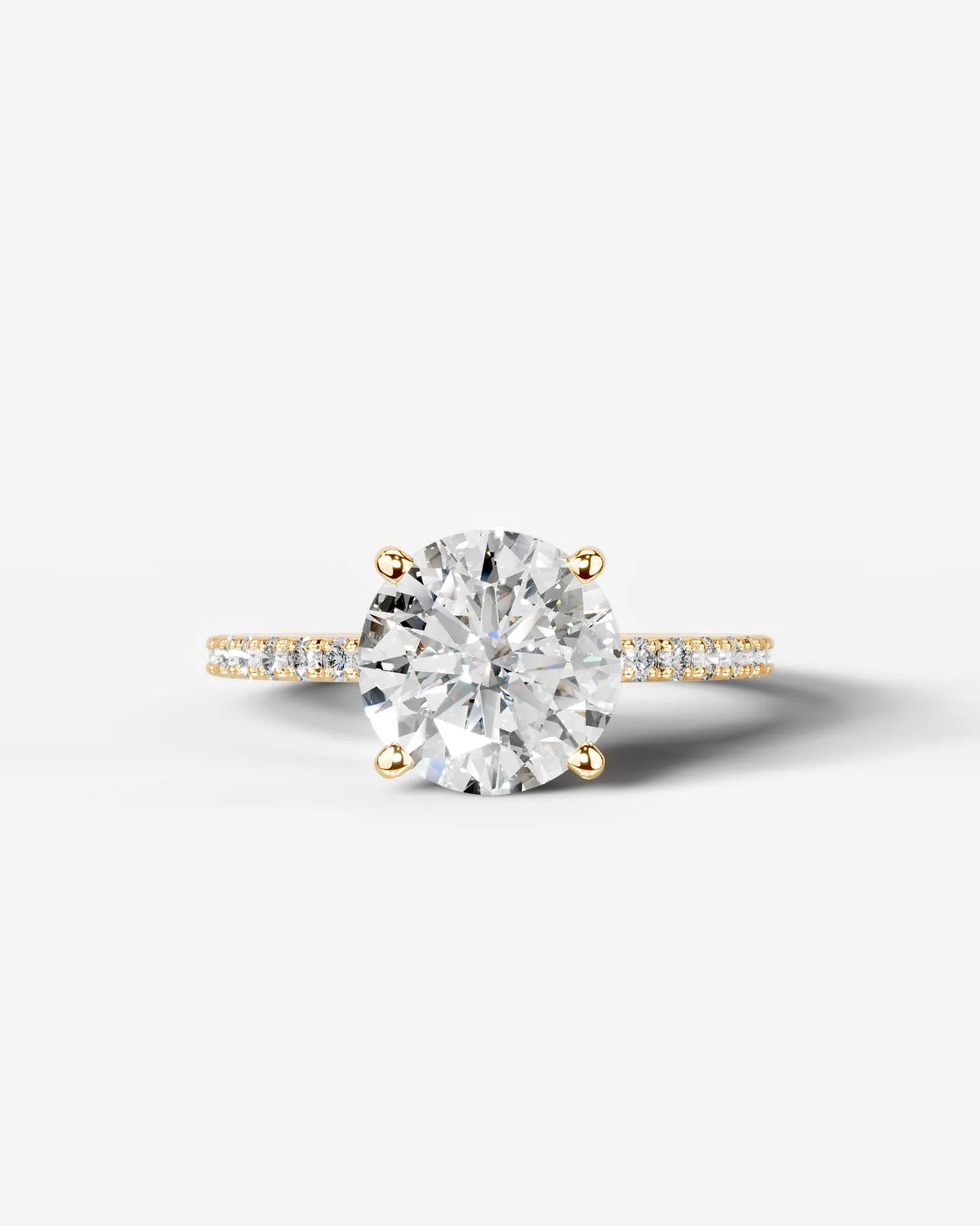 Round Pave Lab Grown Diamond Engagement Ring