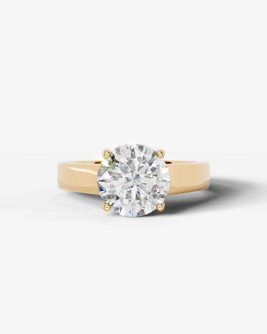Round Bold Solitaire Lab Grown Diamond Engagement Ring