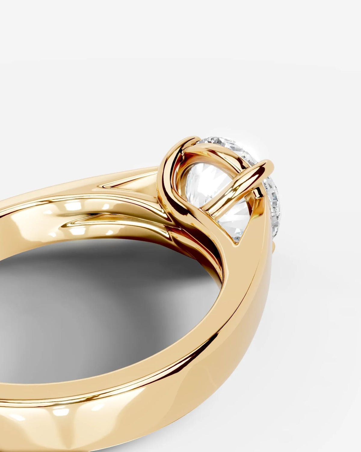 Round Bold Solitaire Lab Grown Diamond Engagement Ring