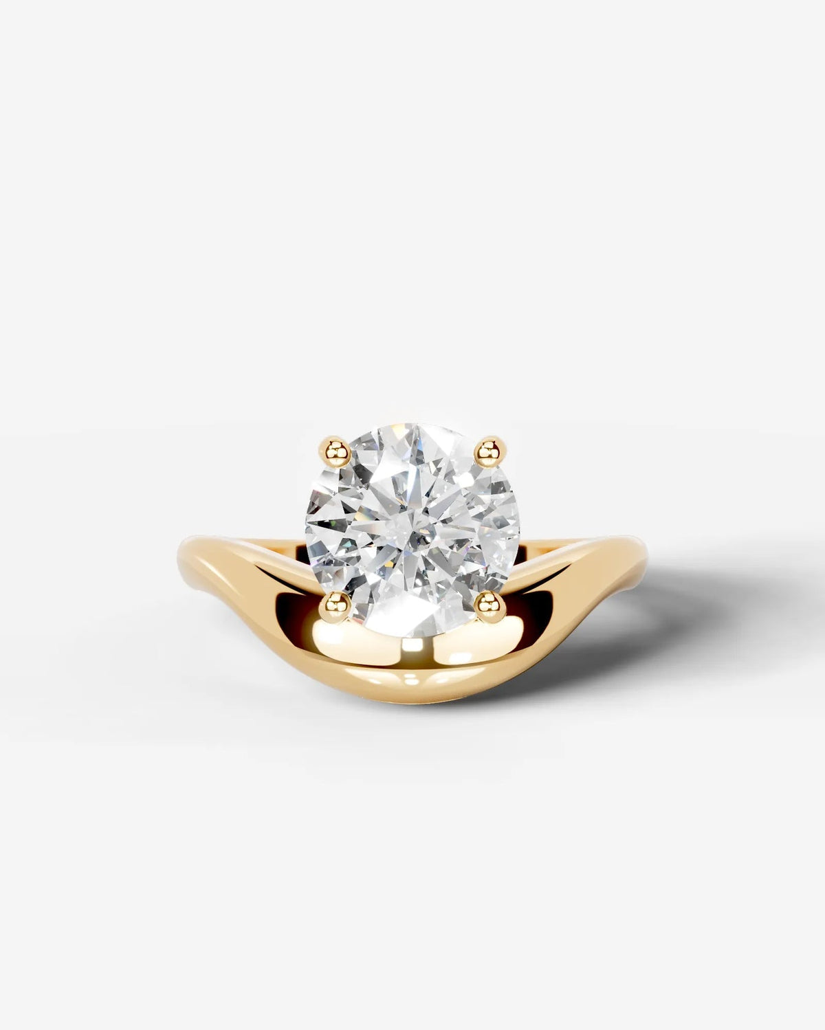 Round Swirl Solitaire Lab Grown Diamond Engagement Ring
