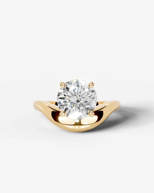 Round Swirl Solitaire Lab Grown Diamond Engagement Ring