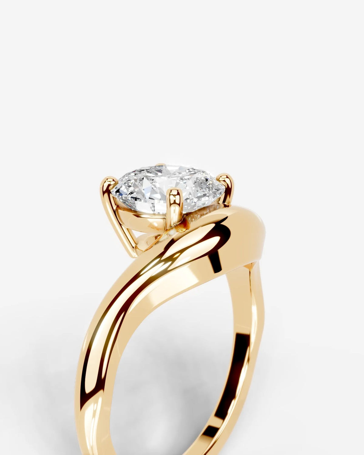 Round Swirl Solitaire Lab Grown Diamond Engagement Ring