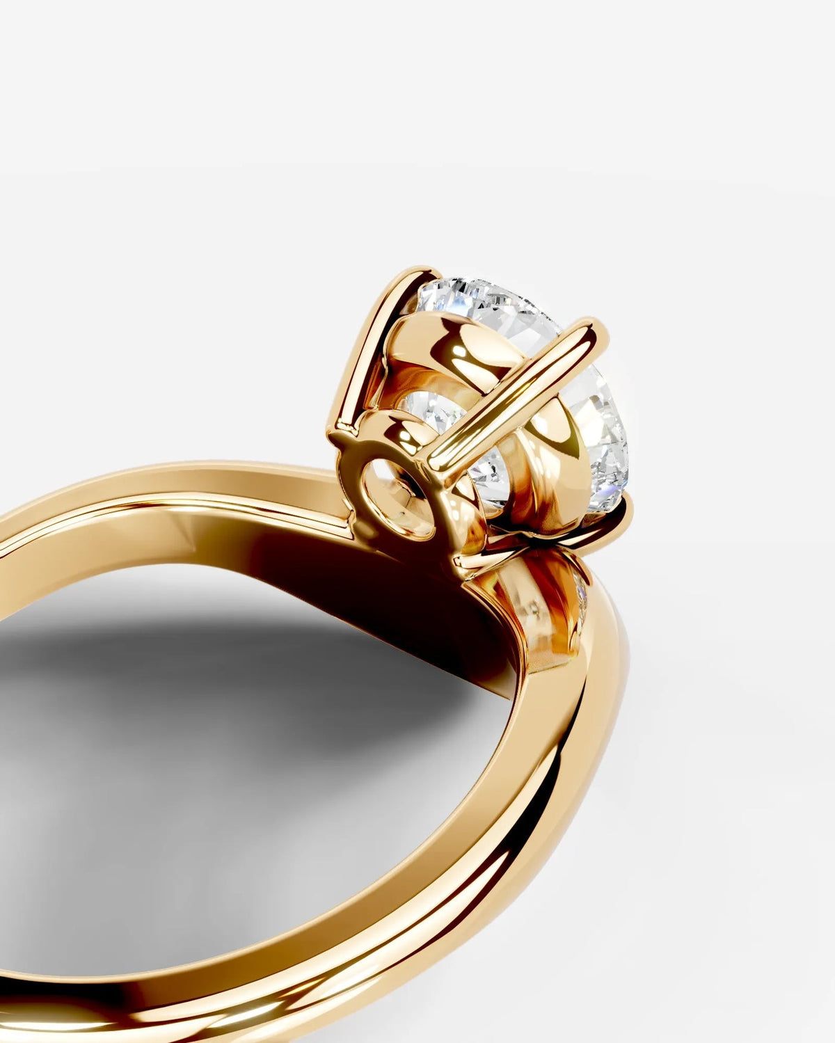 Round Swirl Solitaire Lab Grown Diamond Engagement Ring