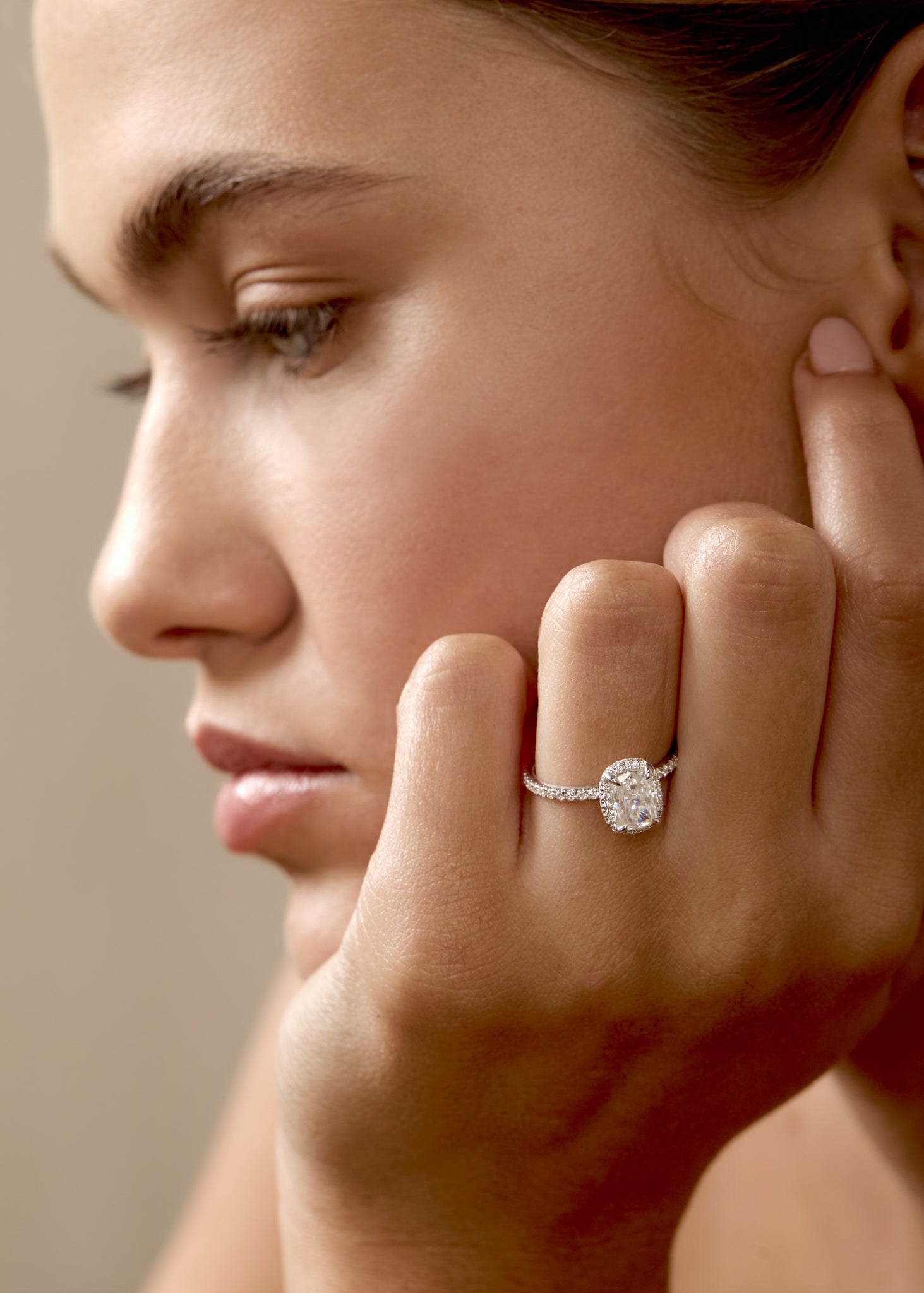 2 CT Round Three Stones Lab Grown Diamond Engagement Ring