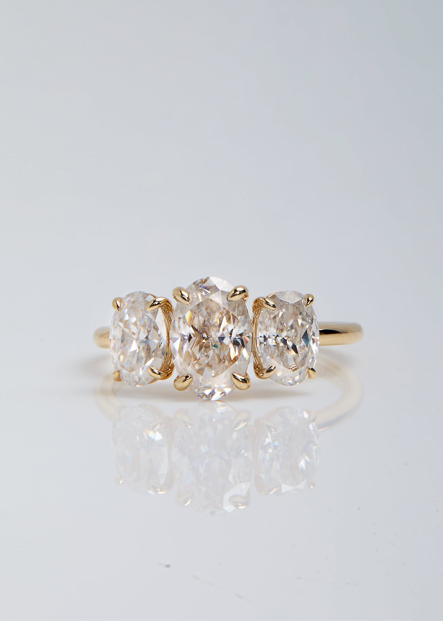 2 CT Round Three Stones Lab Grown Diamond Engagement Ring