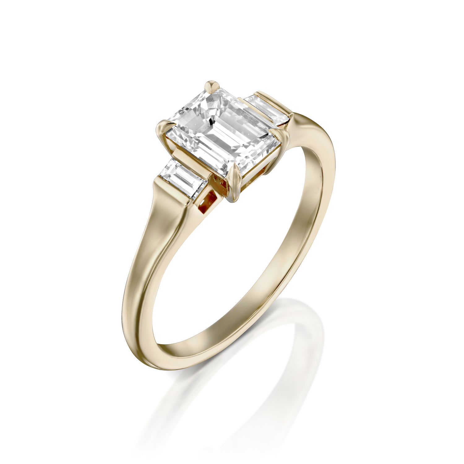 2 CT Round Three Stones Lab Grown Diamond Engagement Ring