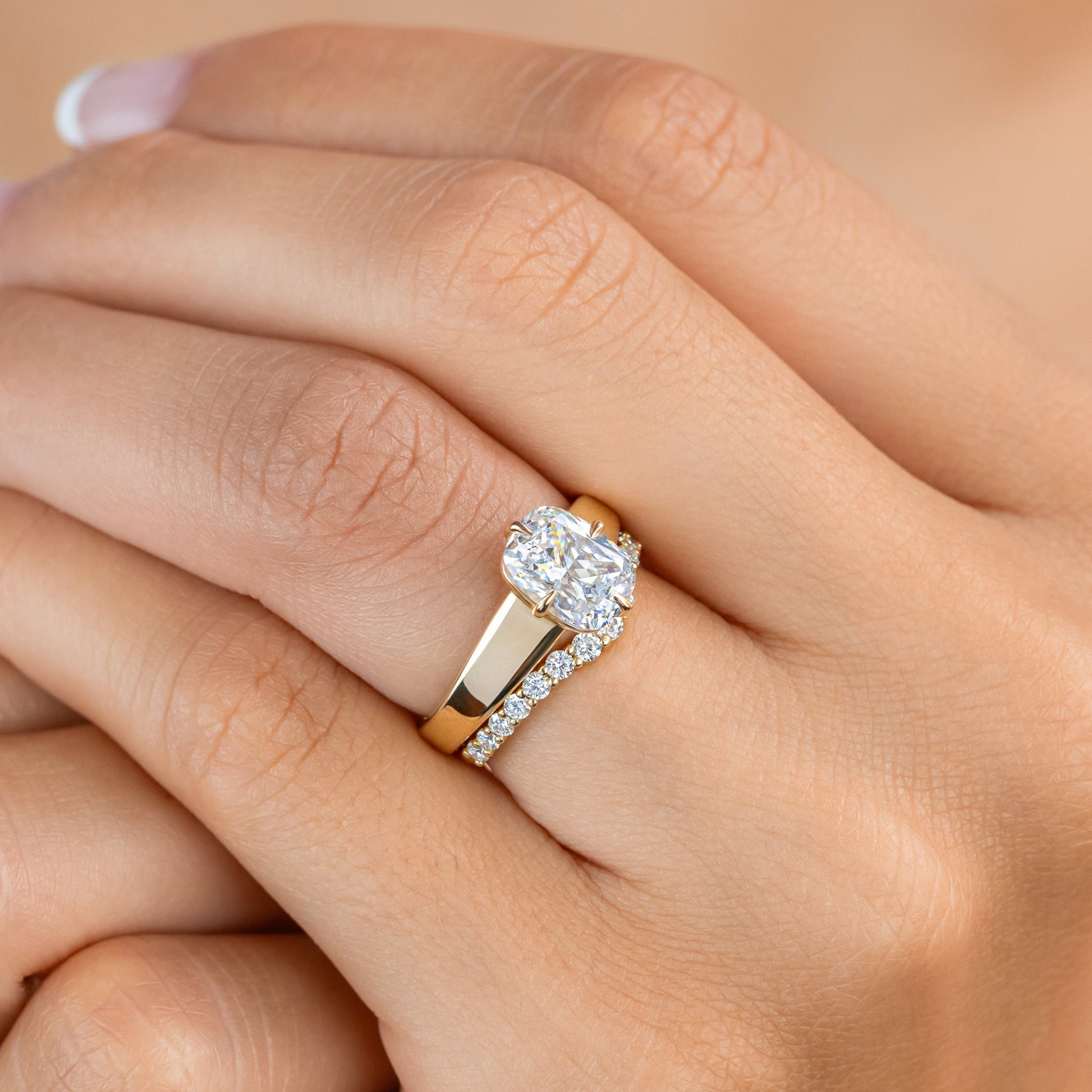 2 CT Round Three Stones Lab Grown Diamond Engagement Ring