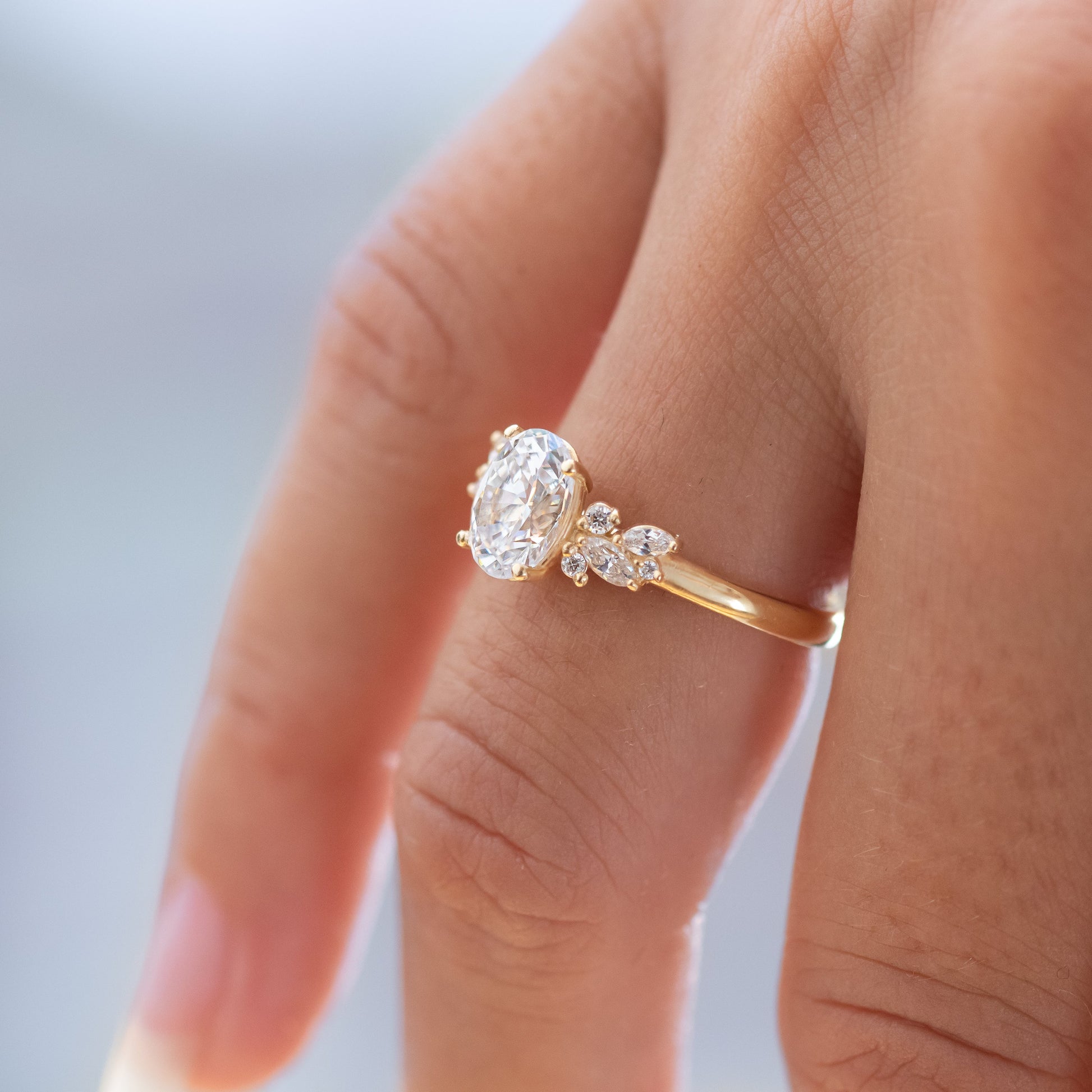 2 CT Round Three Stones Lab Grown Diamond Engagement Ring