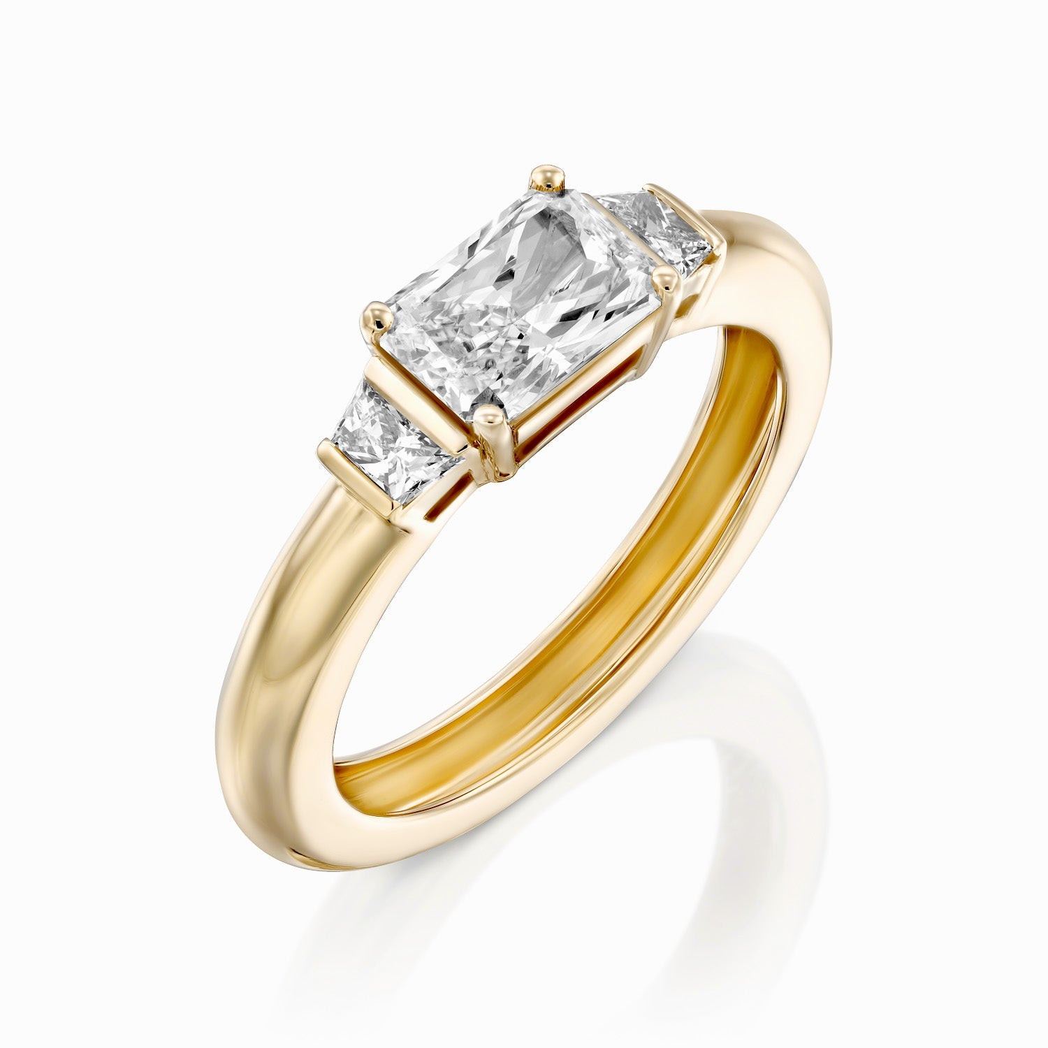 2 CT Round Three Stones Lab Grown Diamond Engagement Ring