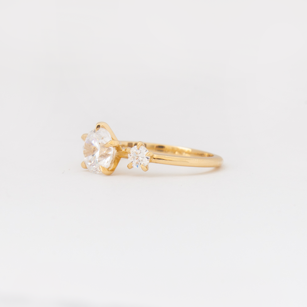 2 CT Round Three Stones Lab Grown Diamond Engagement Ring