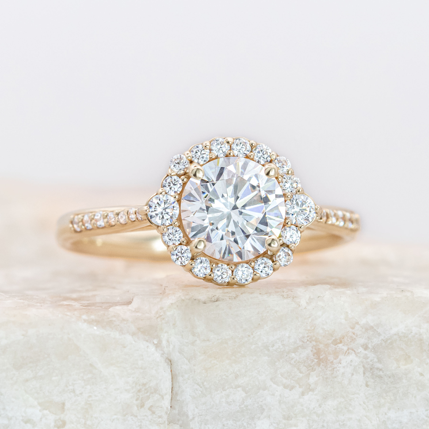 2 CT Round Three Stones Lab Grown Diamond Engagement Ring