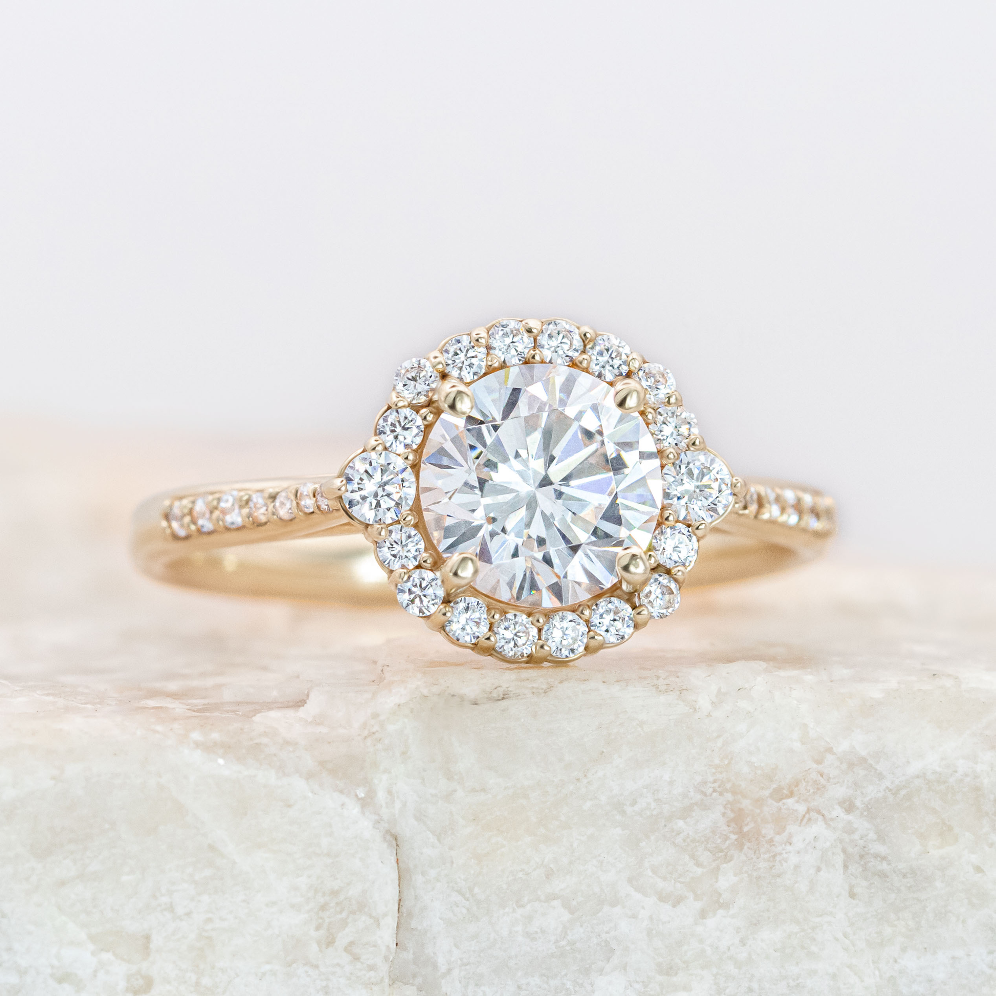 2 CT Round Three Stones Lab Grown Diamond Engagement Ring