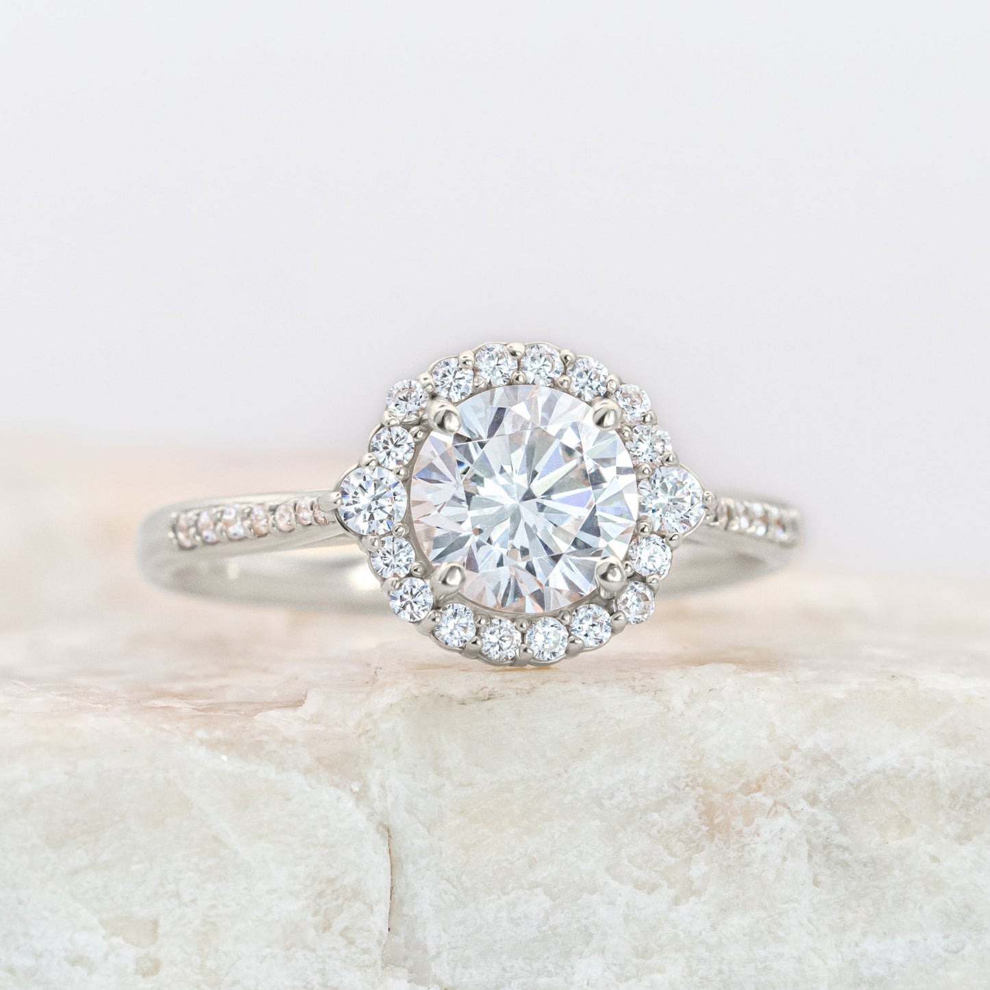 2 CT Round Three Stones Lab Grown Diamond Engagement Ring