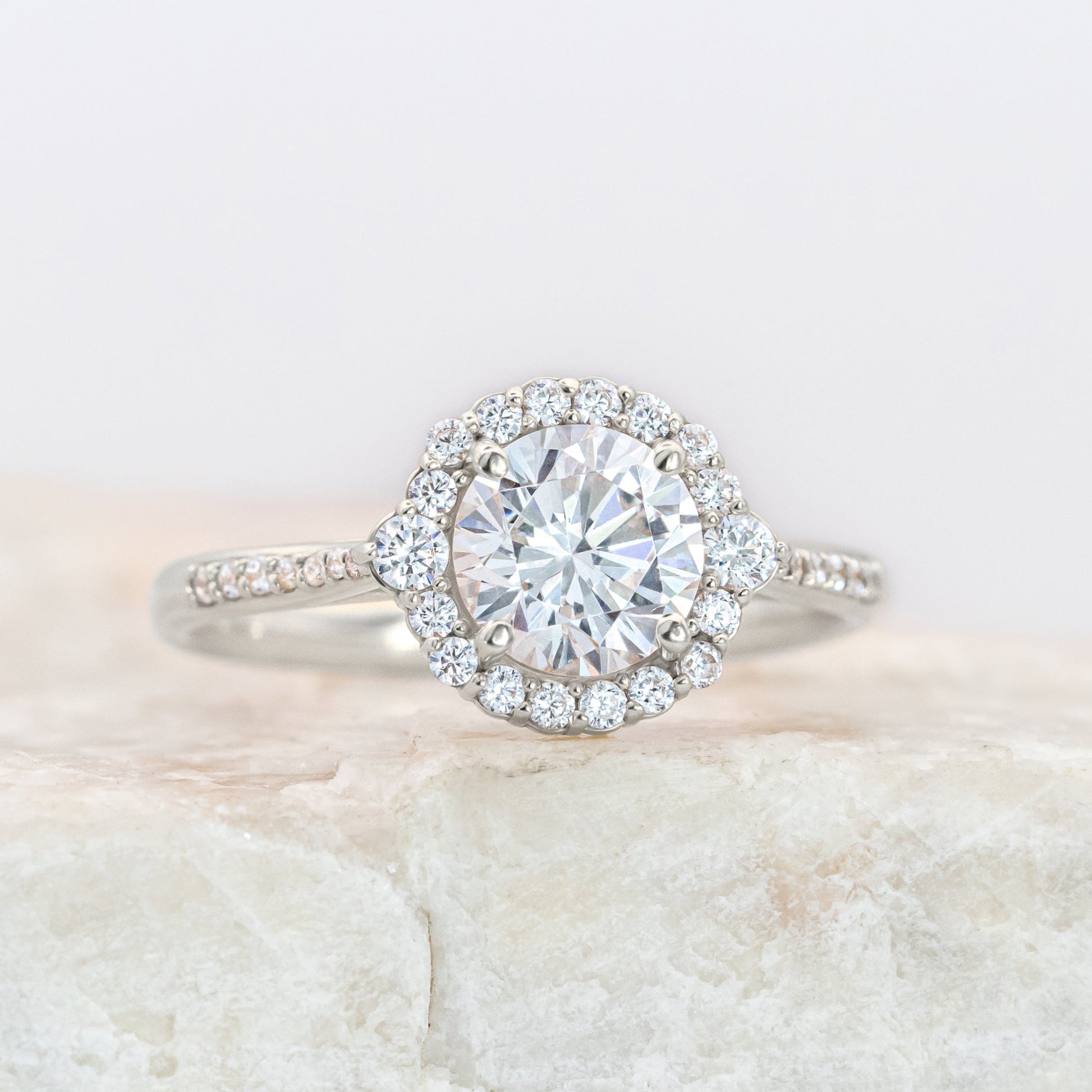2 CT Round Three Stones Lab Grown Diamond Engagement Ring