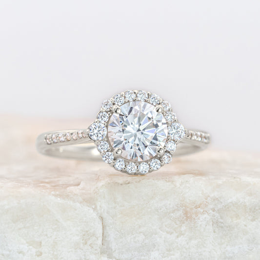 2 CT Round Three Stones Lab Grown Diamond Engagement Ring