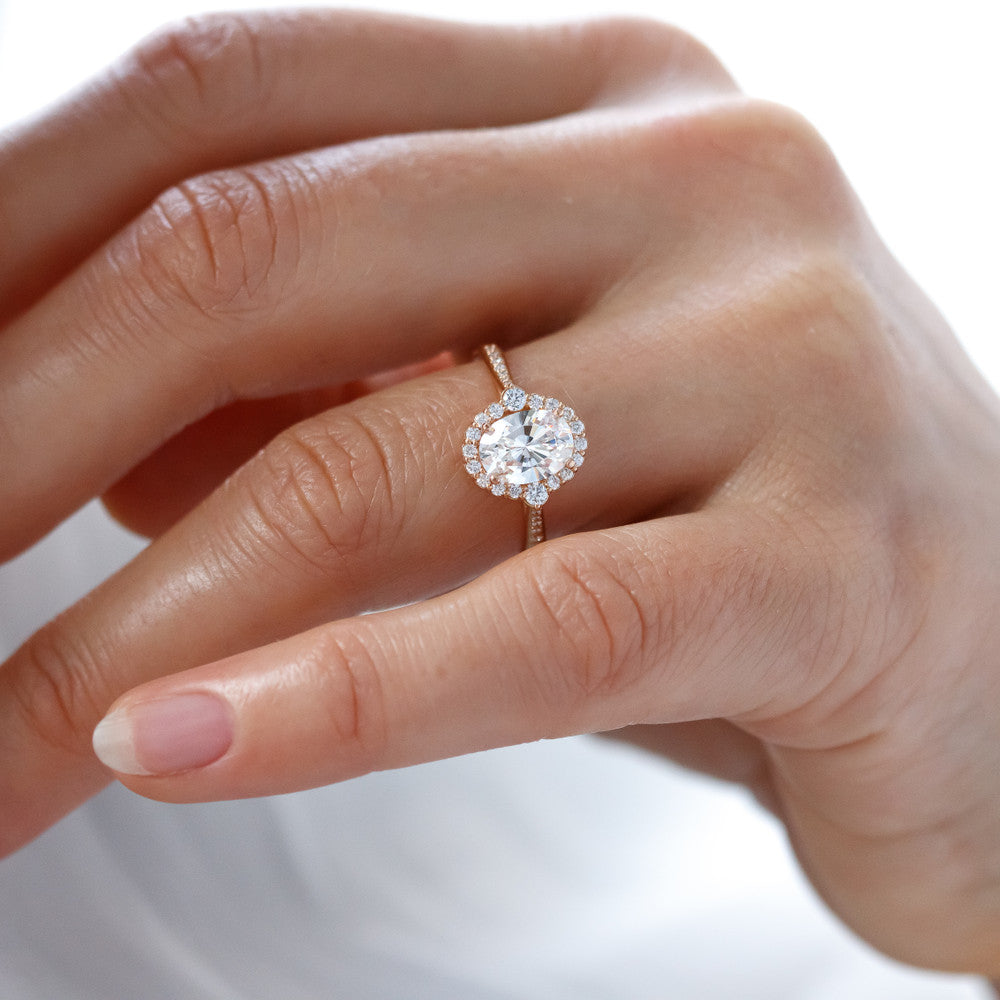 2 CT Round Three Stones Lab Grown Diamond Engagement Ring