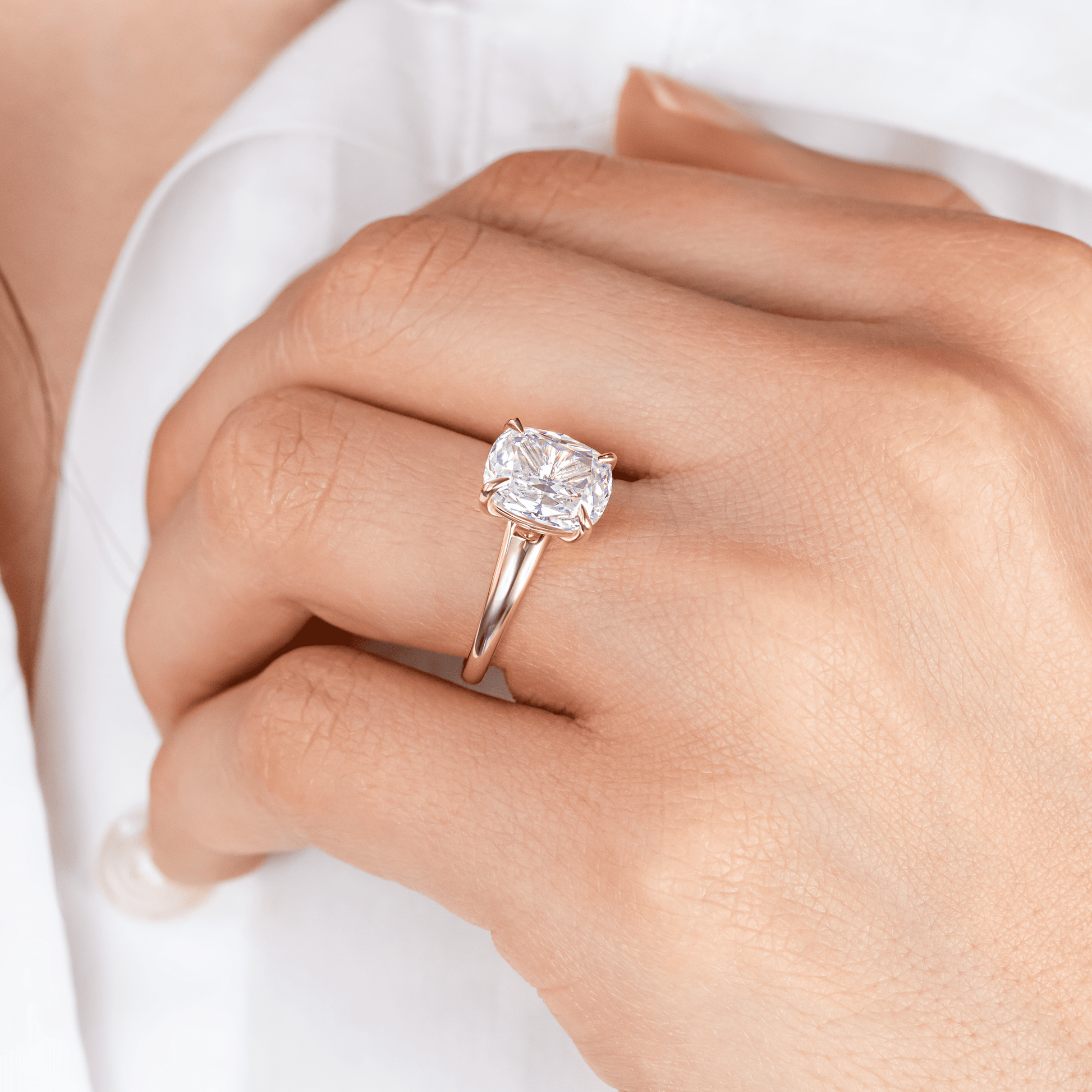2 CT Round Three Stones Lab Grown Diamond Engagement Ring