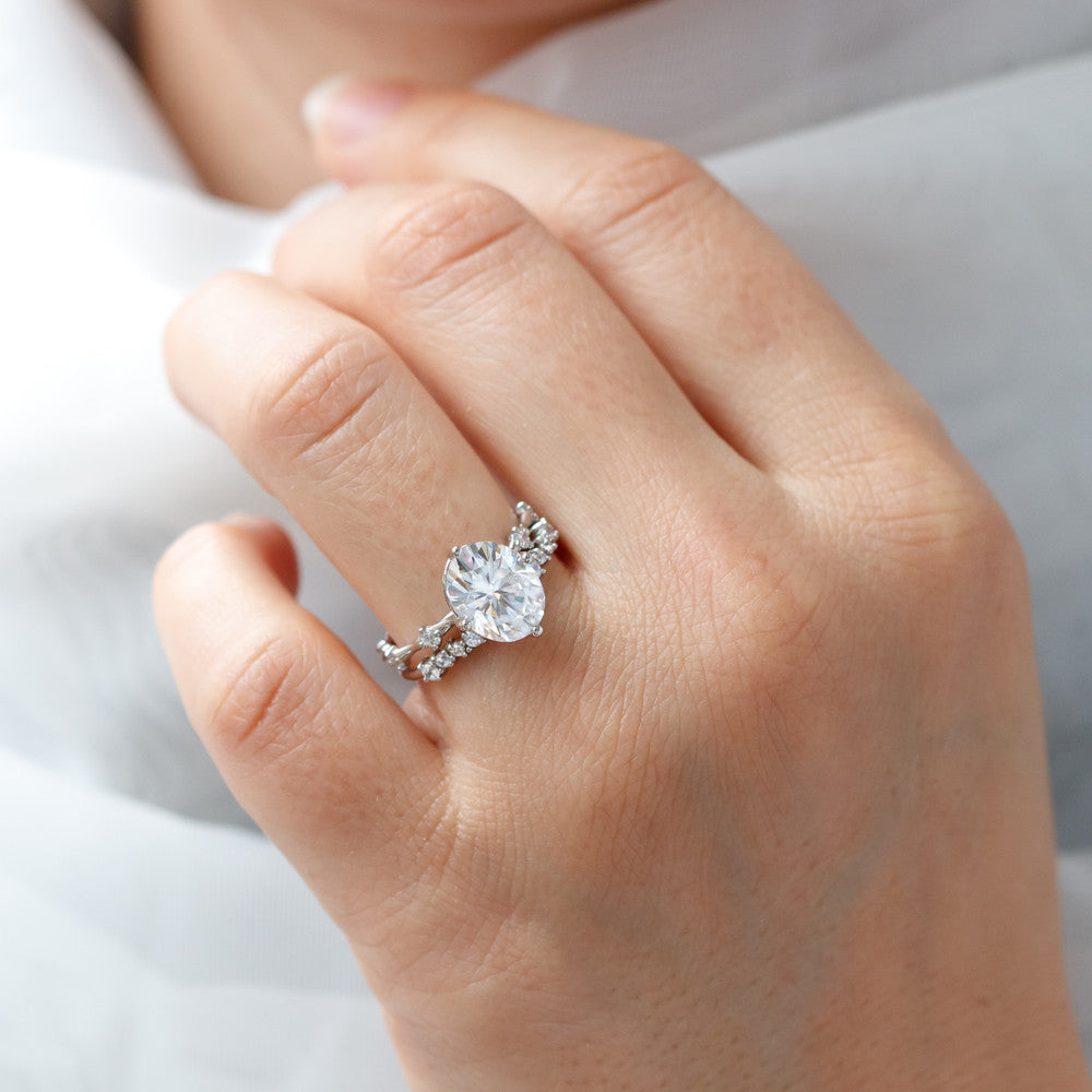 2 CT Round Three Stones Lab Grown Diamond Engagement Ring