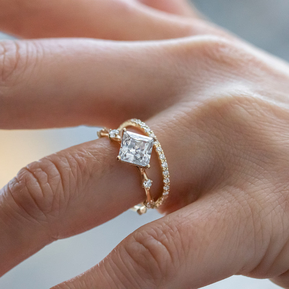 2 CT Round Three Stones Lab Grown Diamond Engagement Ring