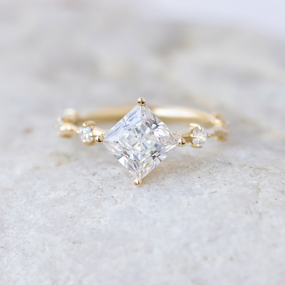 2 CT Round Three Stones Lab Grown Diamond Engagement Ring