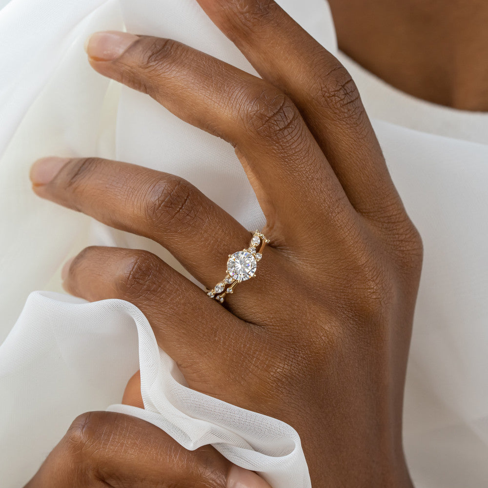 2 CT Round Three Stones Lab Grown Diamond Engagement Ring