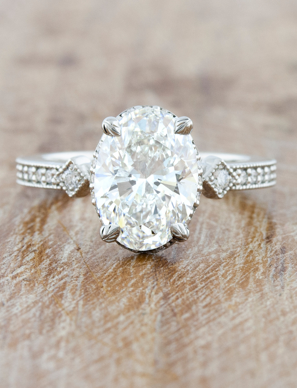 2 CT Round Three Stones Lab Grown Diamond Engagement Ring